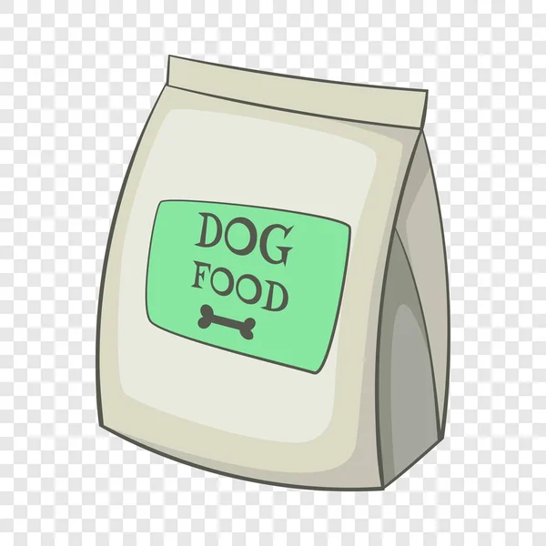 犬食品袋アイコン、漫画のスタイル — ストックベクタ