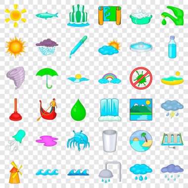 Tesisatçı Icons set, karikatür tarzı