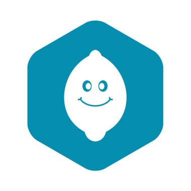 Gülümseyen limon meyve simgesi basit