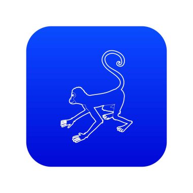 Oynak maymun simgesi mavi vektör