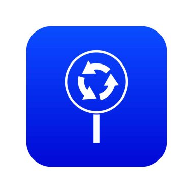 Dairesel hareket yol işareti simgesi dijital mavi