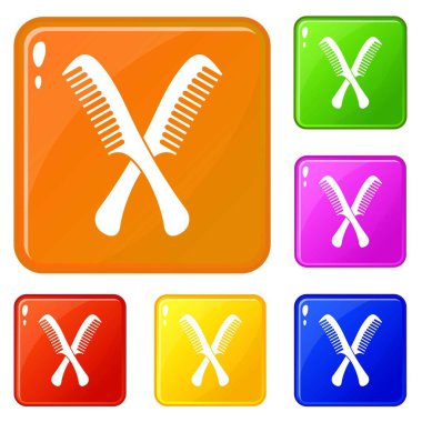 Tarak simgeleri vektör rengini ayarla