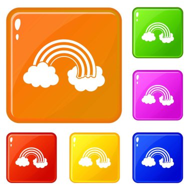 Gökkuşağı Lgbt simgeleri vektör rengini ayarlayın