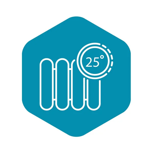 Ikona inteligentní ovládání teploty radiátor, styl osnovy — Stockový vektor
