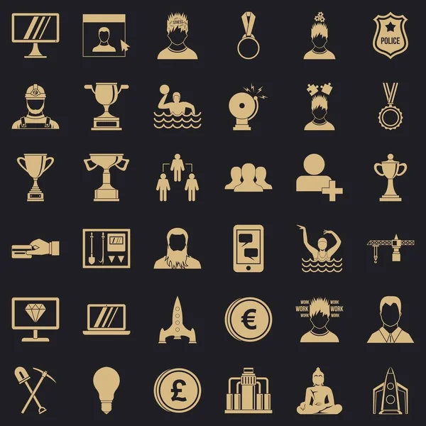 Conjunto de iconos de empresa, estilo simple — Vector de stock
