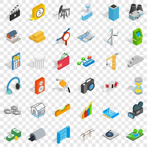 Flash drive icons set, isometric style — Stock Vector