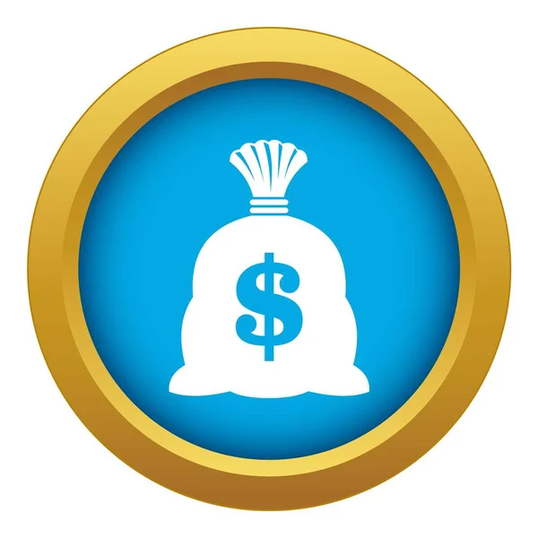 Worek z pieniędzmi ikona niebieski Dolar na białym tle symbol wektor — Wektor stockowy