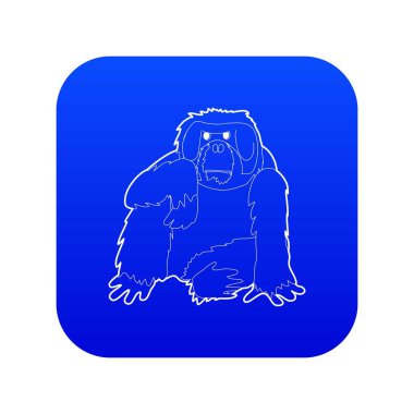 Orangutan simgesi mavi vektör