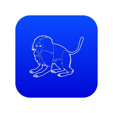 Gelada maymun simgesi mavi vektör