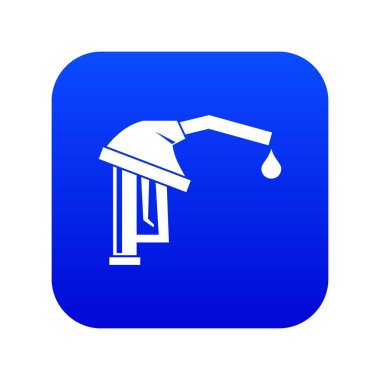 Benzin pompası meme simgesi dijital mavi