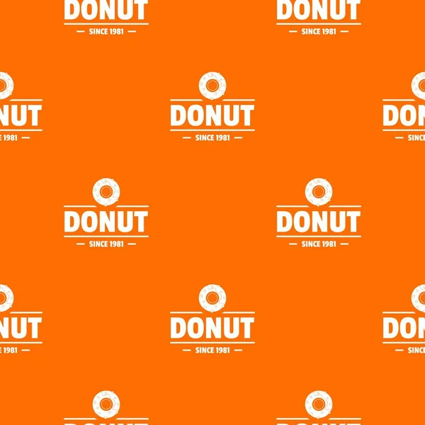 Donut pattern vector orange — Stock Vector