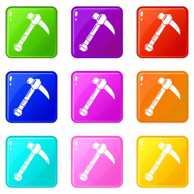 Ax simgeleri 9 renk koleksiyonu ayarlamak