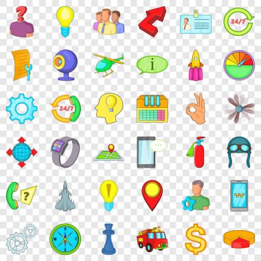 Office Icons set, karikatür tarzı