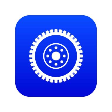Dişli tekerlek simgesi dijital mavi