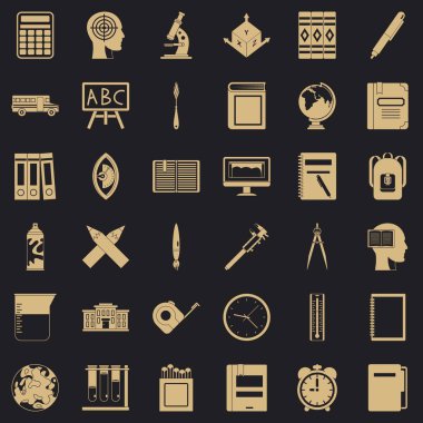 Öğrenci Icons set, basit tarzı