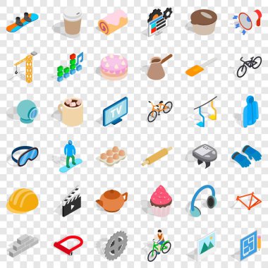 Clapper Icons set, izometrik stili