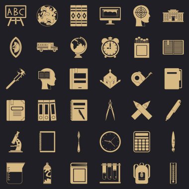 Ders Icons set, basit tarzı