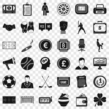 Piyango Icons set, basit tarzı