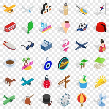 Florida Icons set, izometrik tarzı