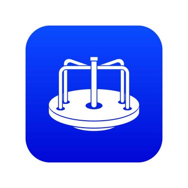 Çocuklar neşeli yuvarlak simge dijital mavi gitmek