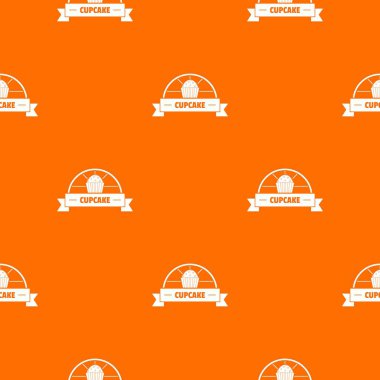 Cupcake desen vektör turuncu