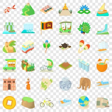 Dünya yolculuk Icons set, karikatür tarzı
