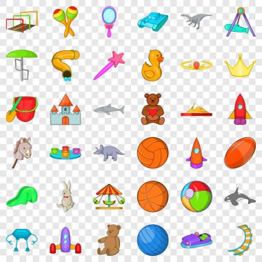 Atlıkarınca Icons set, karikatür tarzı