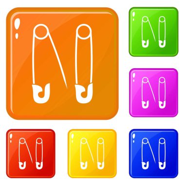 Pins simgeleri vektör rengini ayarlar