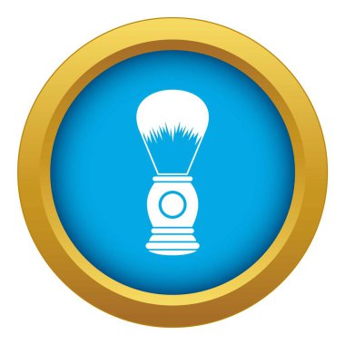 Tıraş fırçası simgesi mavi vektör izole