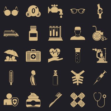 Özürlü Icons set, basit tarzı