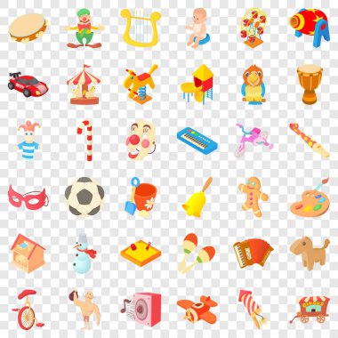 Eğlence Icons set, karikatür tarzı