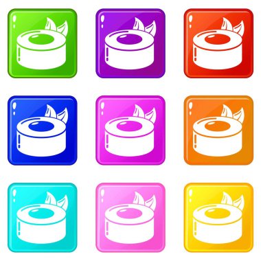 Suşi kavramı simge, basit siyah stil