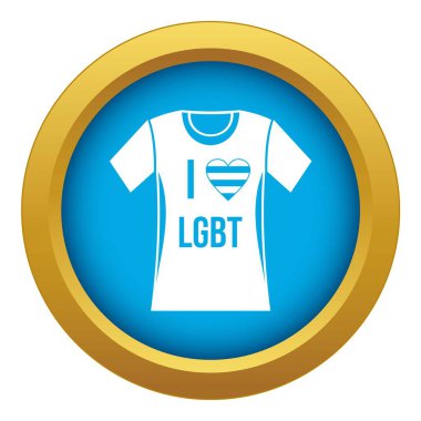 T-shirt i lgbt simgesi mavi vektör izole seviyorum