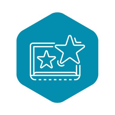 Dizüstü bilgisayar simgesine, anahat stili yıldız