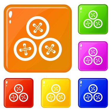 Dikiş simgeleri için düğmeler vektör rengini ayarlar