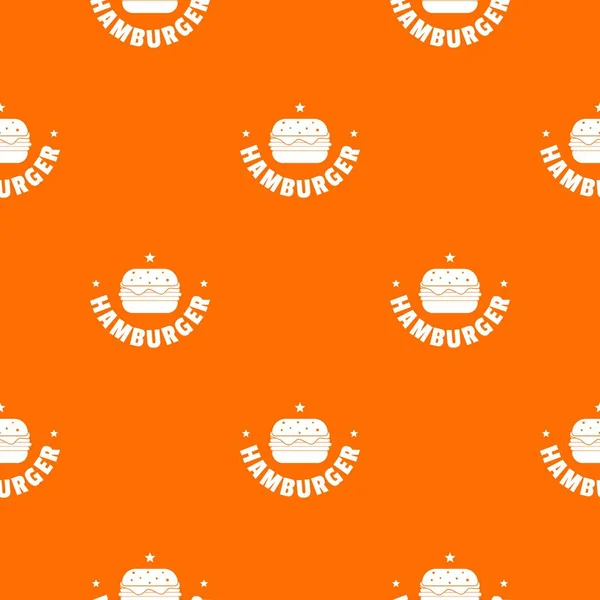 Hamburger pattern vector orange — Stock Vector