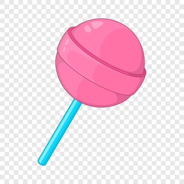Runda rosa lollipop ikon, tecknad stil — Stock vektor