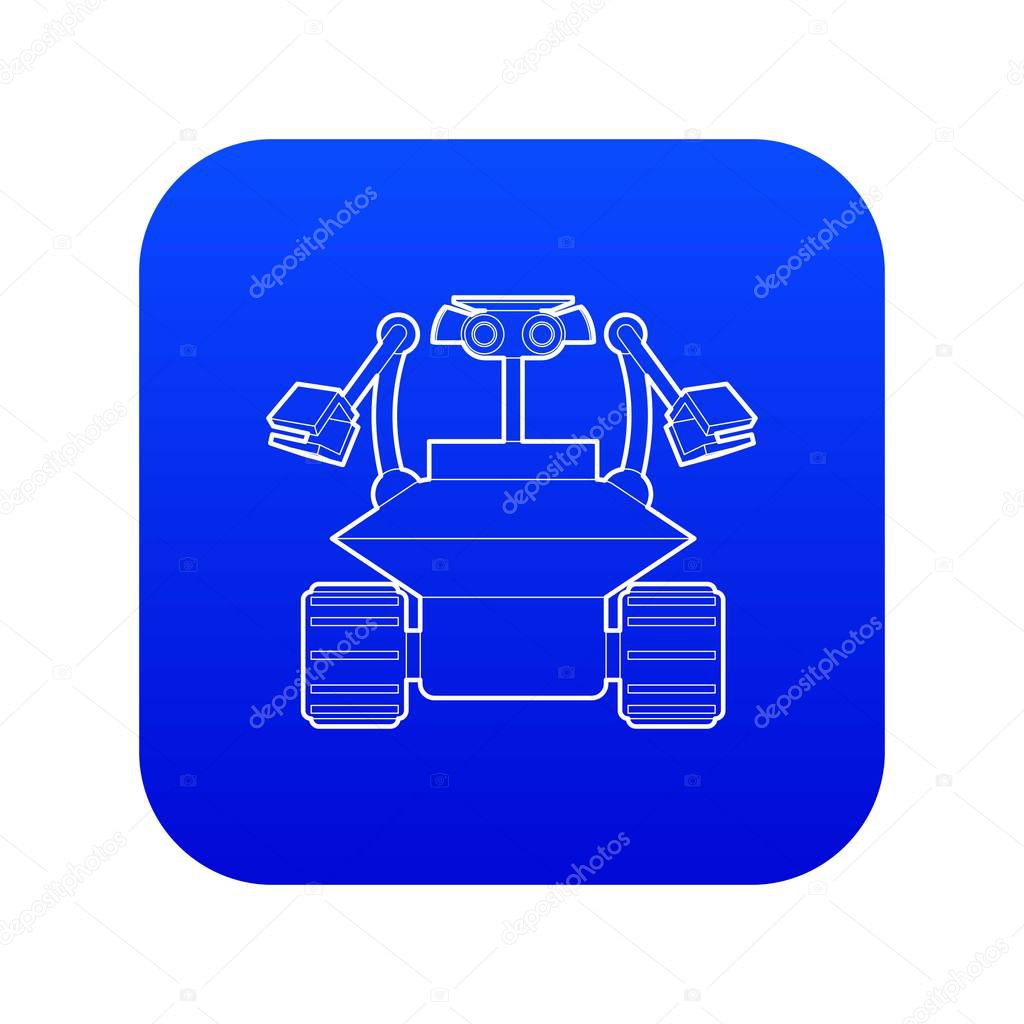 Robot collector icon blue vector
