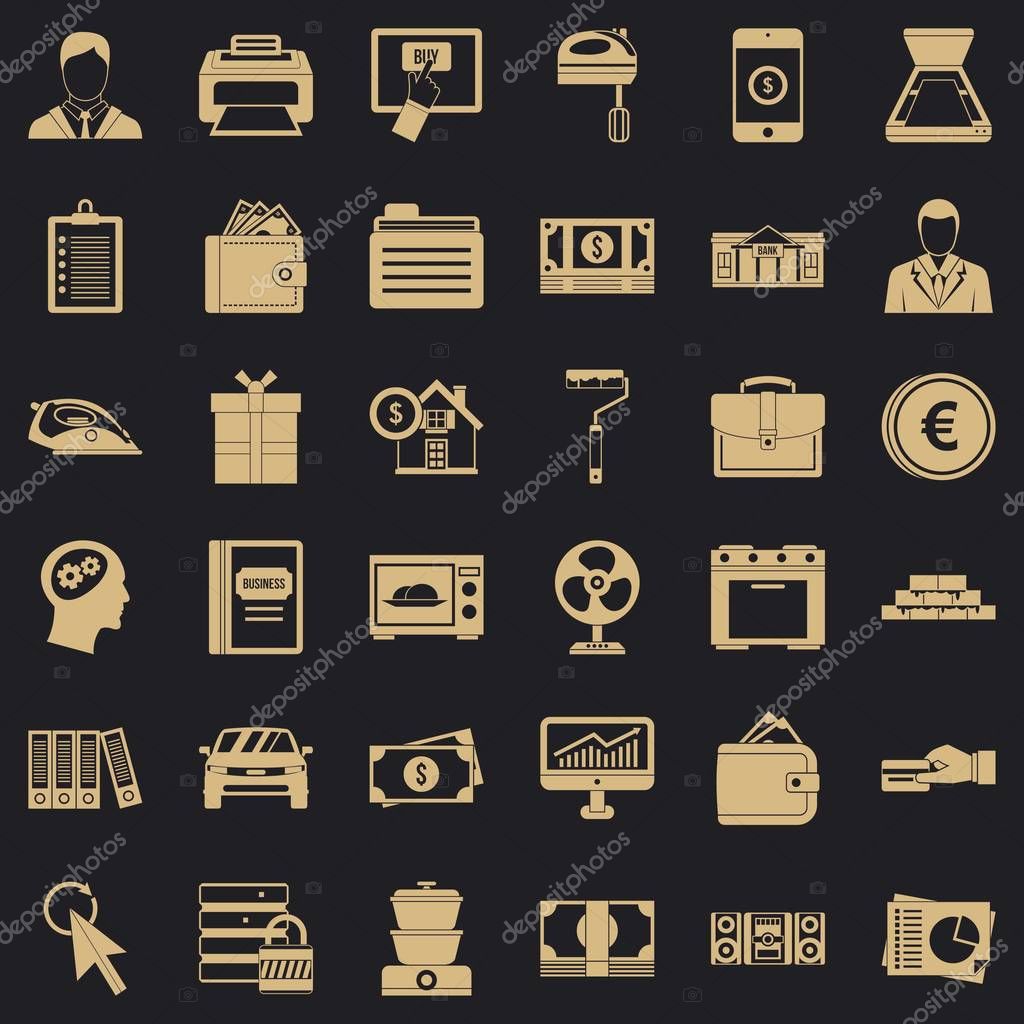 Lending icons set. Simple style of 36 lending vector icons for web for any design