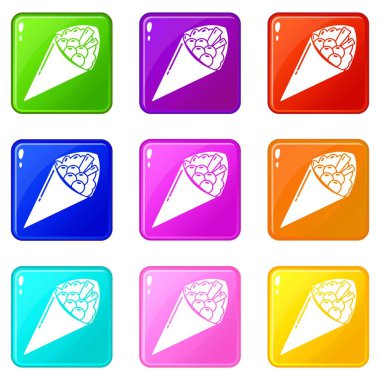 Suşi yemek simgesi, basit siyah stil