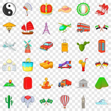 Monk Icons set, karikatür tarzı