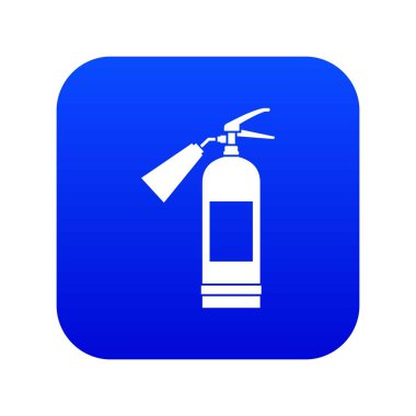 Yangın söndürücü simgesi dijital mavi