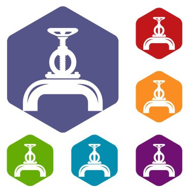 Pipiline gaz simgeleri vektör heksahedron