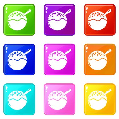 Hanami dango simgesi, basit siyah stil