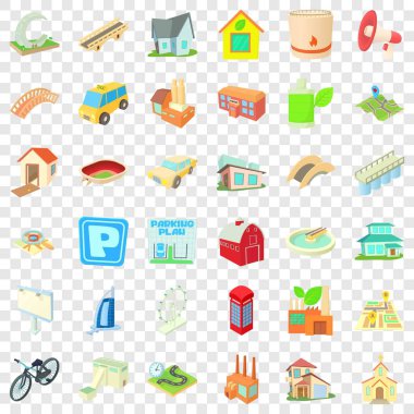 Gökdelen Icons set, karikatür tarzı