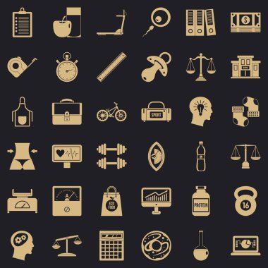 Protein Icons set, basit tarzı