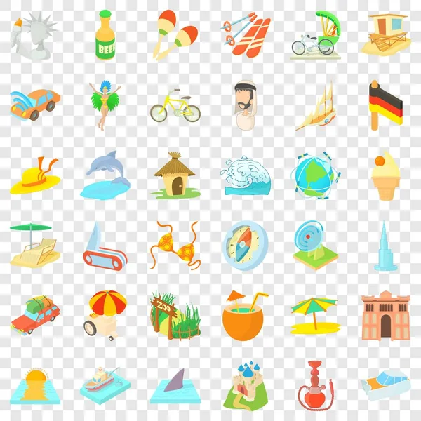 Gevşeme Icons set, karikatür tarzı