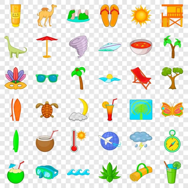 Palmiye ağacı Icons set, karikatür tarzı