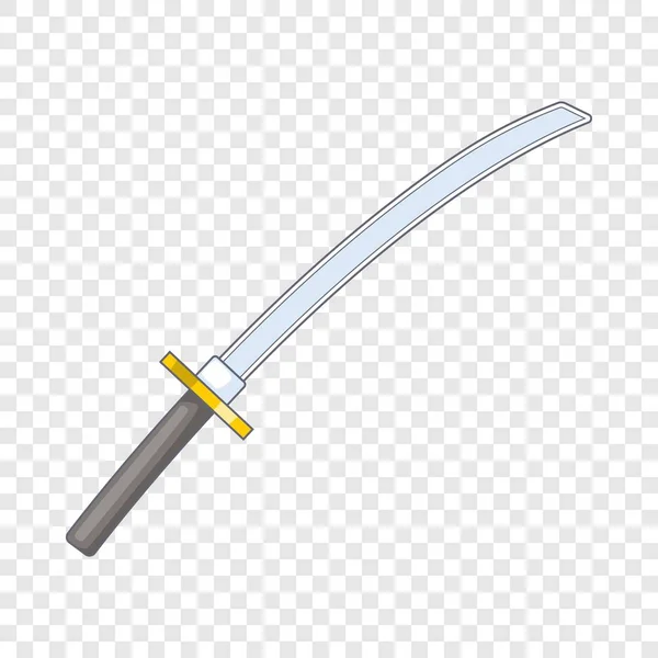 Japanisches Schwert Katana Ikone, Cartoon-Stil — Stockvektor