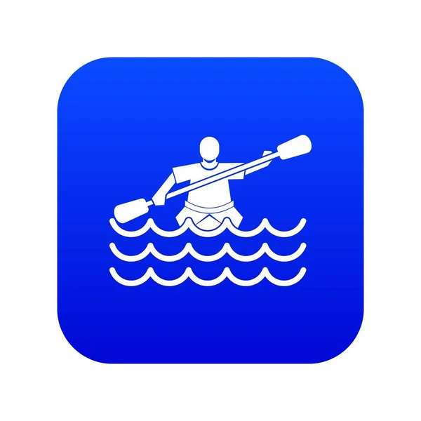 Male athlete in a canoe icon digital blue